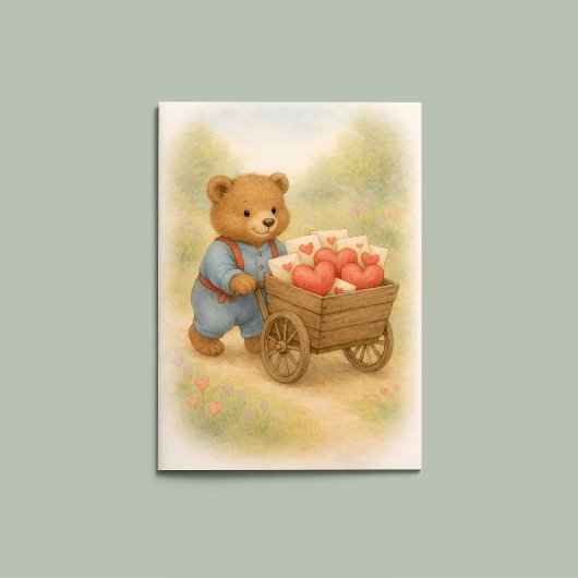 Sweet Bear Valentine Hearts | Whimsical Woodland  カード