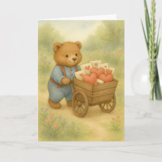 Sweet Bear Valentine Hearts | Whimsical Woodland  カード