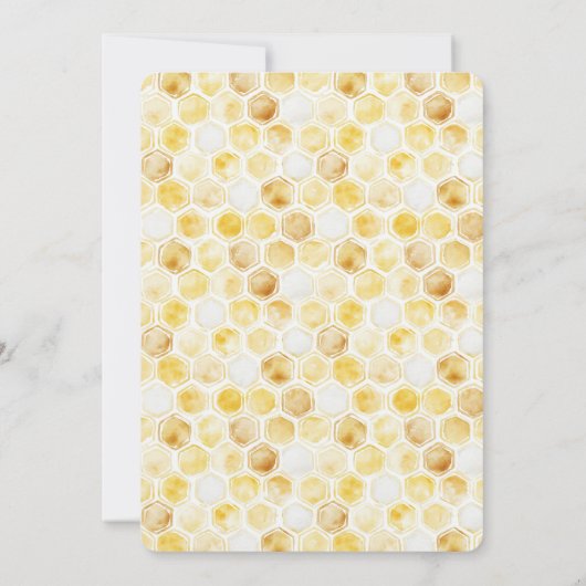 Sweet Bee Baby Shower 招待状 (裏面)