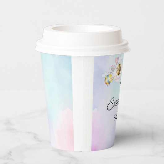Sweet Bee First Birthday Personalized  紙コップ (右)