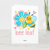 Sweet "Bee Leaf" 信じるハチの葉ダジャレのギフト カード (裏面)