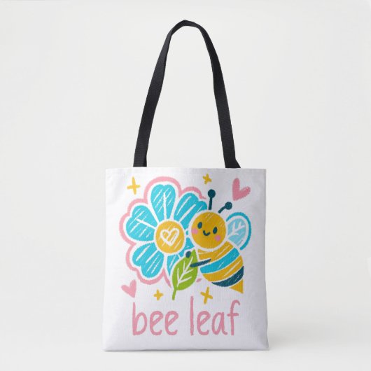 Sweet "Bee Leaf Whimsical Bee, Thank-you gifts トートバッグ (正面)