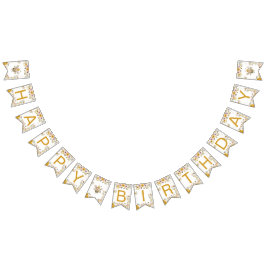 Sweet Bee One First Birthday Banner バンティングフラッグ