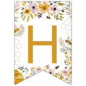 Sweet Bee One First Birthday Banner バンティングフラッグ (第2の旗)