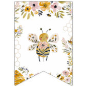 Sweet Bee One First Birthday Banner バンティングフラッグ (第1の旗)