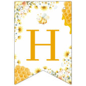 Sweet Bee One First Birthday Banner バンティングフラッグ (第2の旗)