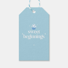 Sweet Beginnings | パウダーブルーとホワイトのベビーシャワー ギフトタグ