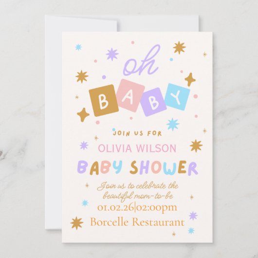 Sweet Beginnings Baby Shower Collection Invitation 招待状 (正面)
