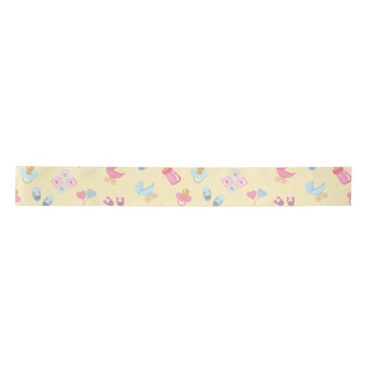 Sweet Beginnings Baby Wrapping Paper –Matte Finish サテンリボン (正面)
