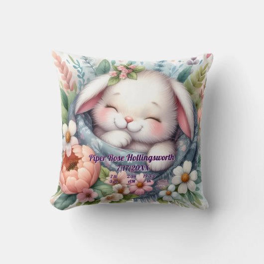 Sweet Beginnings Keepsake Personalized Pillow クッション (正面)