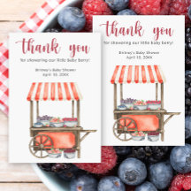 Sweet berries baby shower - thank you