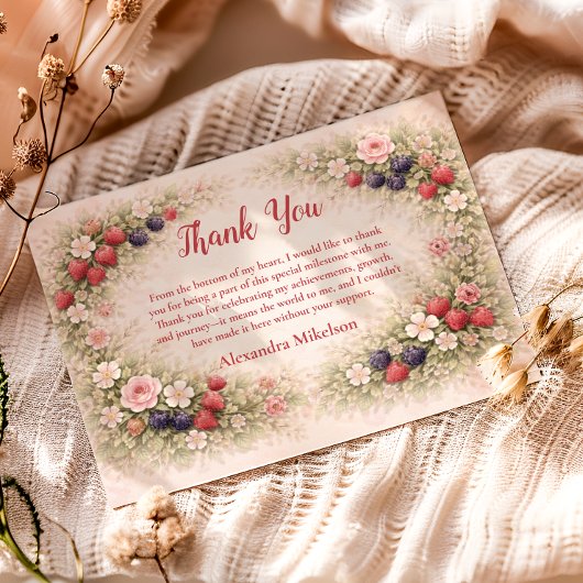 Sweet Berry Garden 1st Birthday サンキューカード