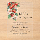 Sweet Berry in Love Strawberry Bridal Shower アクリル招待状 (正面)