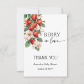 Sweet Berry in Love Strawberry Bridal Shower サンキューカード (正面)