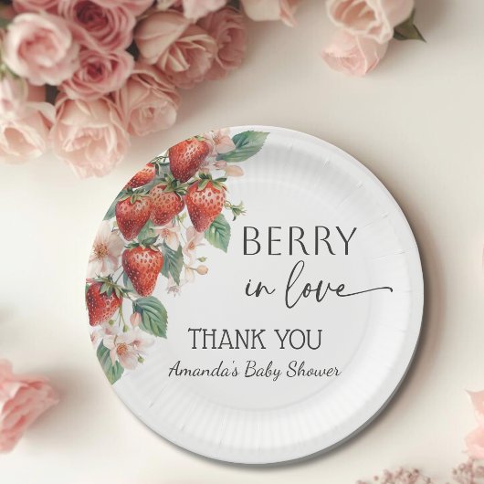 Sweet Berry in Love Strawberry Bridal Shower ペーパープレート