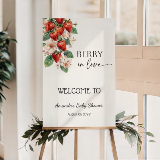 Sweet Berry in Love Strawberry Bridal Shower ポスター