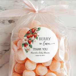 Sweet Berry in Love Strawberry Bridal Shower ラウンドシール