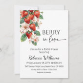 Sweet Berry in Love Strawberry Bridal Shower 招待状 (正面)