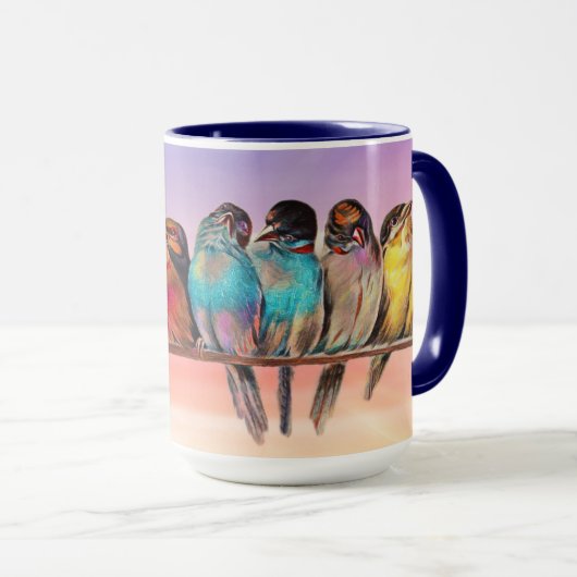 Sweet Bird Art on Mug Cup マグカップ (正面右)