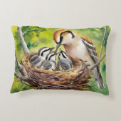 Sweet bird nest painting アクセントクッション (裏面)