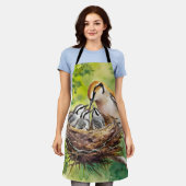 Sweet bird nest painting エプロン (着用した状態)
