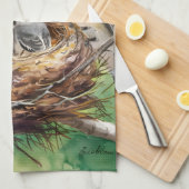 Sweet bird nest painting キッチンタオル (四つ折り)