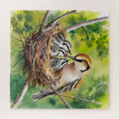 Sweet bird nest painting ジグソーパズル (横)