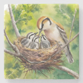 Sweet bird nest painting ストーンコースター (正面)