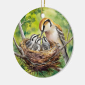 Sweet bird nest painting セラミックオーナメント (左)