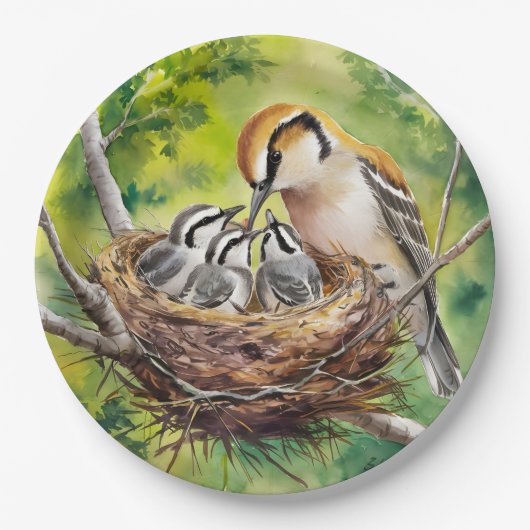 Sweet bird nest painting ペーパープレート (正面)
