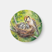 Sweet bird nest painting マグネット (正面)