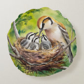 Sweet bird nest painting ラウンドクッション (裏面)