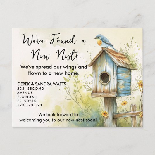 Sweet Birdhouse 新居お知らせポストカード 案内ポストカード (正面)