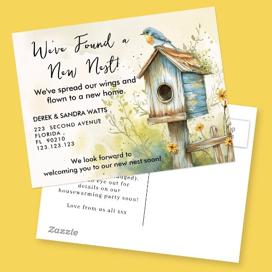Sweet Birdhouse 新居お知らせポストカード 案内ポストカード