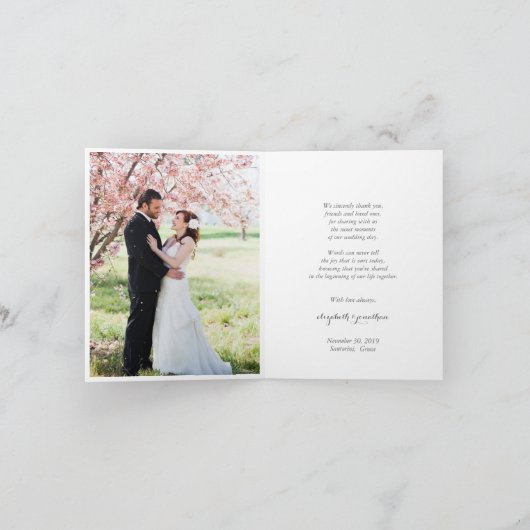 Sweet Birdsフローラガーデンサンキューフォトカード サンキューカード (内部)