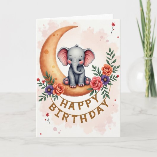 Sweet Birthday Baby Moon Card カード (正面)
