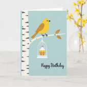Sweet Birthday Birdcage カード (黄色い花)