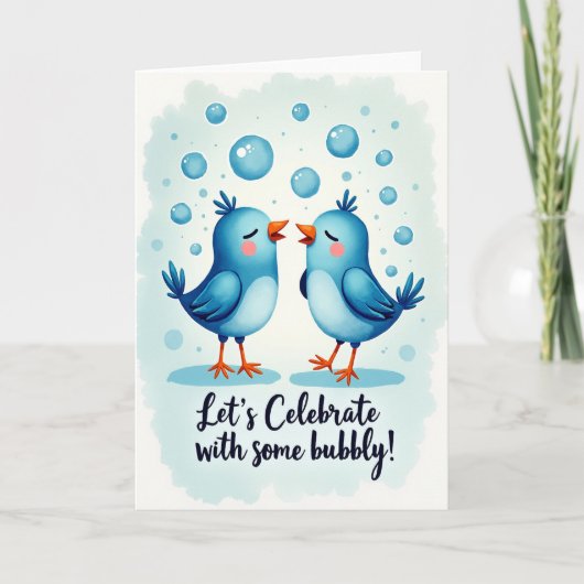 Sweet Birthday Birds カード (正面)