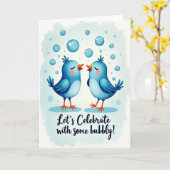 Sweet Birthday Birds カード (黄色い花)
