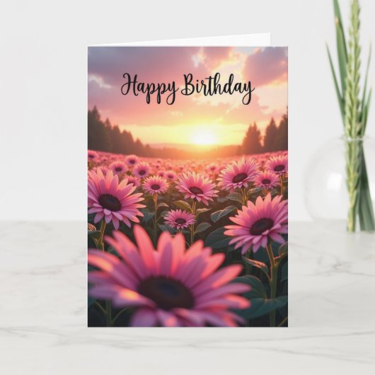 Sweet Birthday Blossom Sunset Card カード (正面)