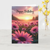 Sweet Birthday Blossom Sunset Card カード (黄色い花)