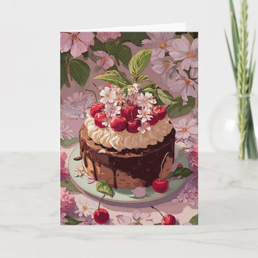 Sweet Birthday Cake Wishes Card シーズンカード (正面)