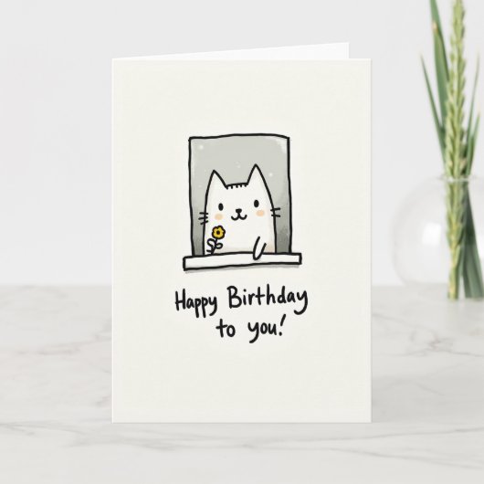 Sweet Birthday Cat Card カード (正面)