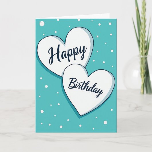 Sweet Birthday Heart Design カード (正面)