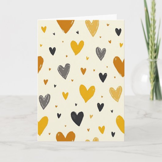 Sweet Birthday Heart Pattern Card カード (正面)
