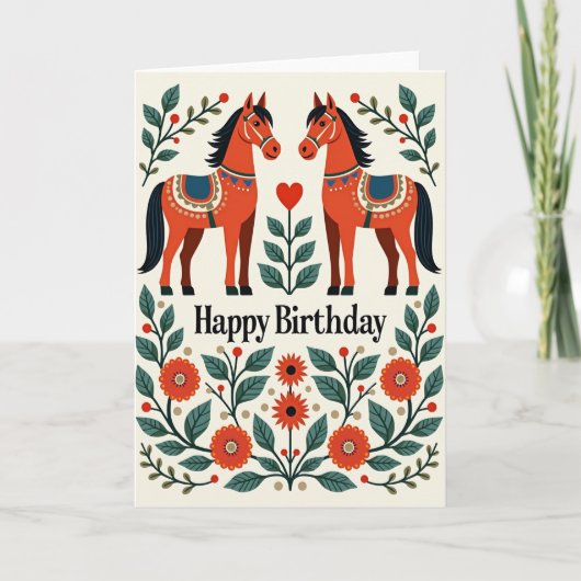 Sweet Birthday Horse Art Card カード (正面)