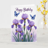 Sweet Birthday Iris Blooms カード (黄色い花)