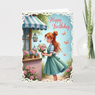 Sweet Birthday Lacy Border Card カード