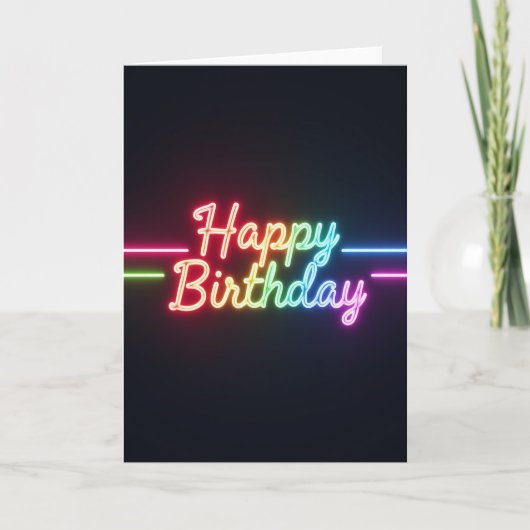 Sweet Birthday Neon Glow Card カード (正面)