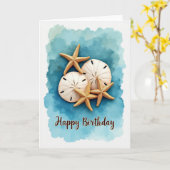 Sweet Birthday Ocean Art カード (黄色い花)